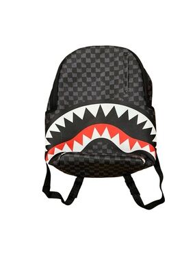 Sprayground Backpack Sharks in Paris Limited Edition Checkered Shark Mouth Bag
